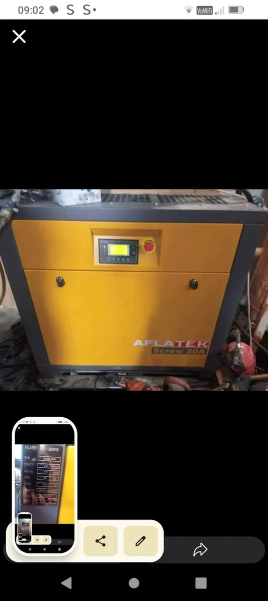 3 Phase Screw compressor 20 A 15KW Air dryer, rece - Image 1