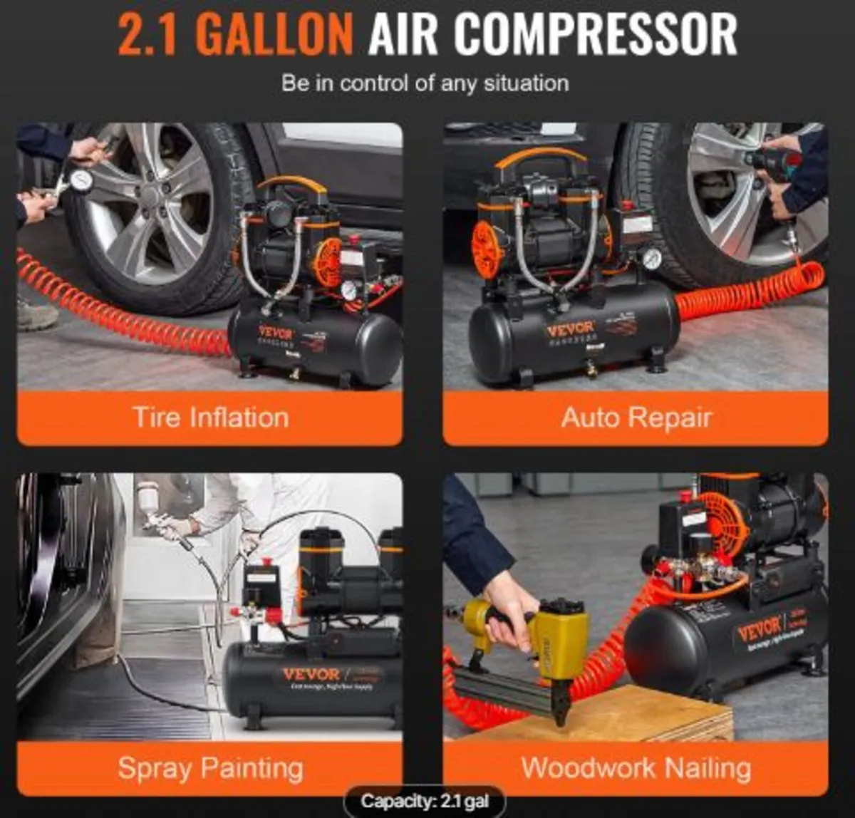 Air Compressor 7.9 L 900W 2.2 CFM@ 90PSI 70 dB - Image 3