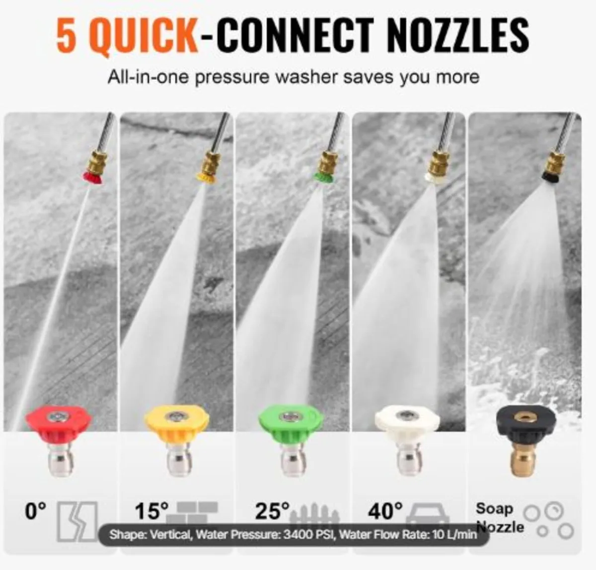 Gas Pressure Washer,3400 PSI 2.6 GPM,Gas Powered - Image 4