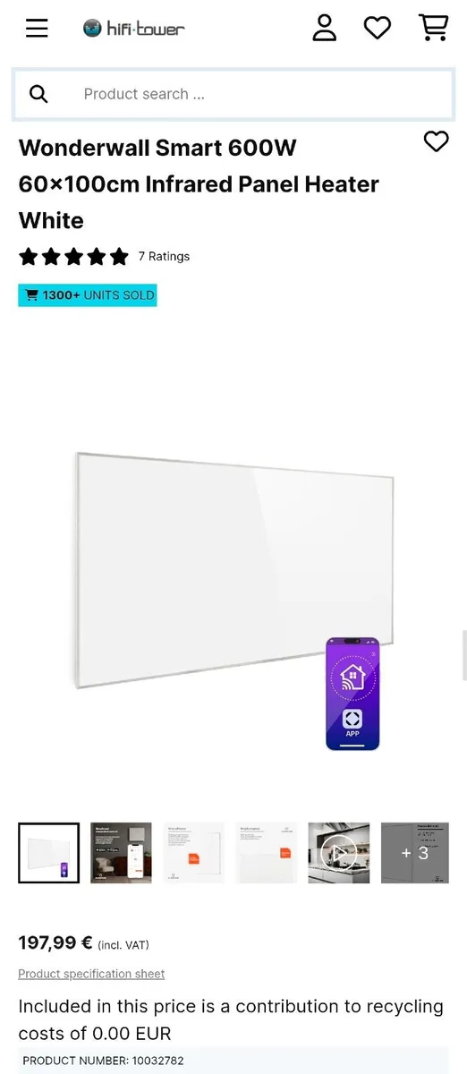 Wonderwall Infrared Heater 60x100cm - Image 2