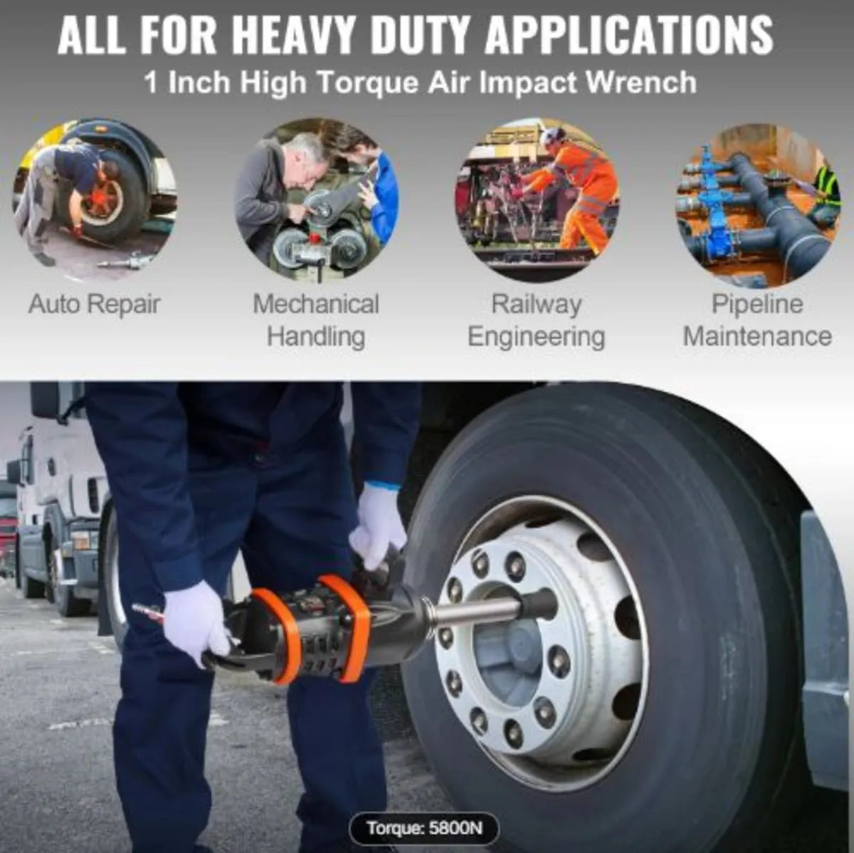 2.5 cm Air Impact Wrench, Up to 7016.37 N·m Beast - Image 4