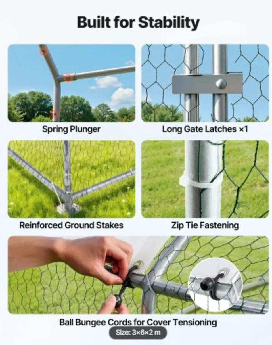 Metal Chicken Coop, 9.8x19.6x6.5 ft Large Walk-in - Image 4