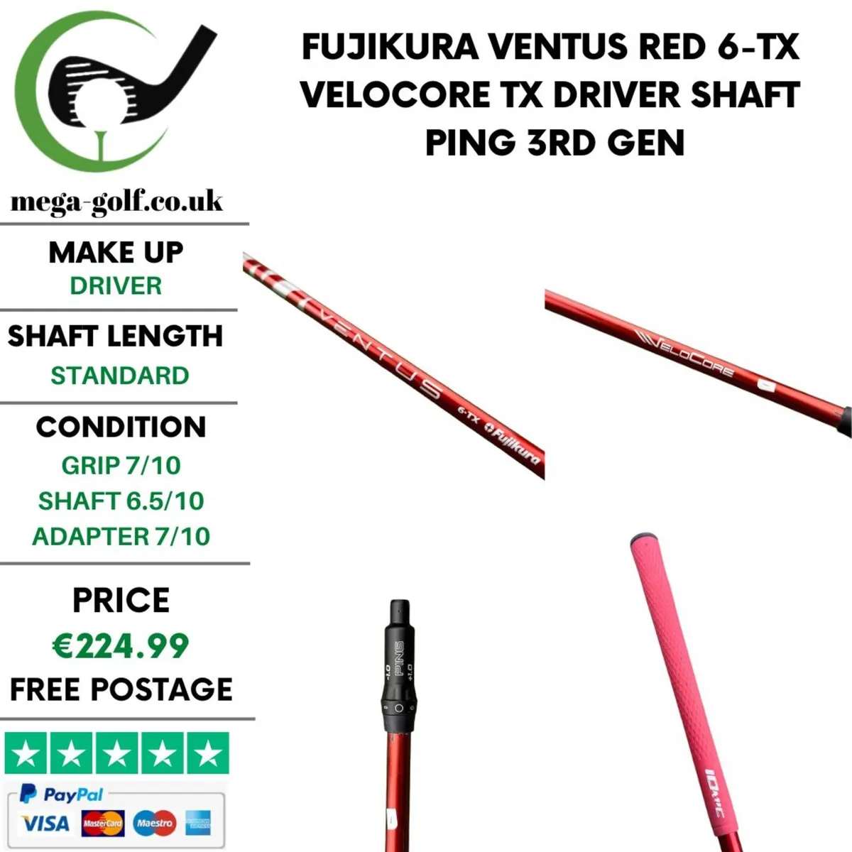 Fujikura Ventus Red 6-TX Velocore TX Driver Shaft - Image 1