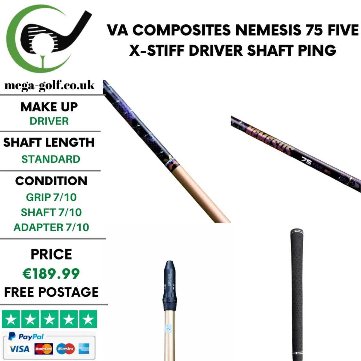 VA Composites Nemesis 75 Five X-Stiff Driver Shaft - Image 1