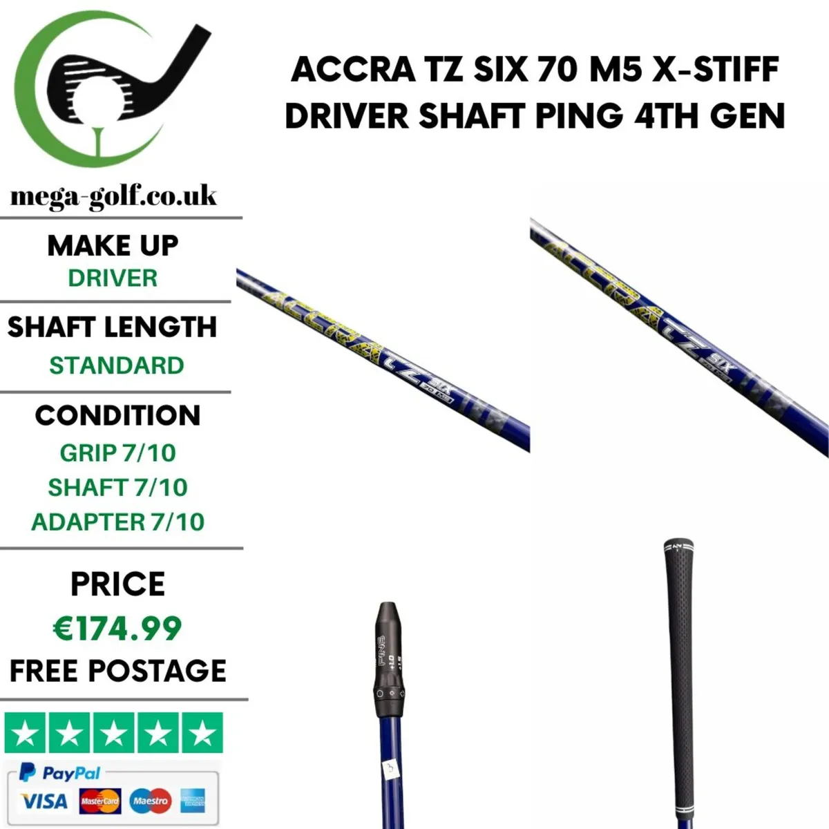 Accra TZ Six 70 M5 X-Stiff Driver Shaft / Ping - Image 1