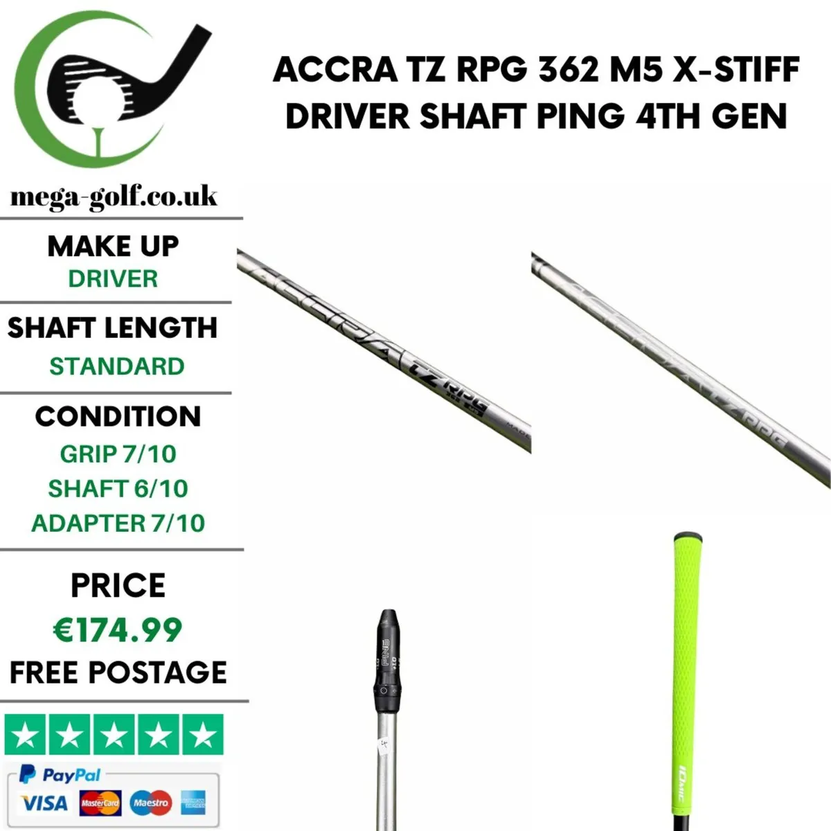 Accra TZ RPG 362 M5 X-Stiff Driver Shaft / Ping - Image 1