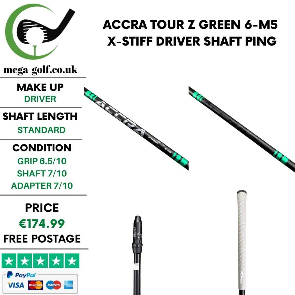 Accra Tour Z Green 6-M5 X-Stiff Driver Shaft - Image 1
