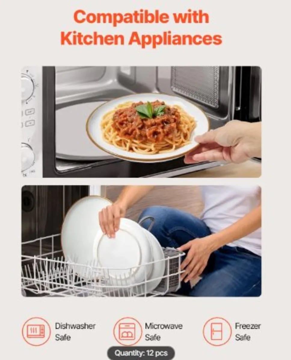 Dinnerware Set, Service for 4 People, Round Plates - Image 2