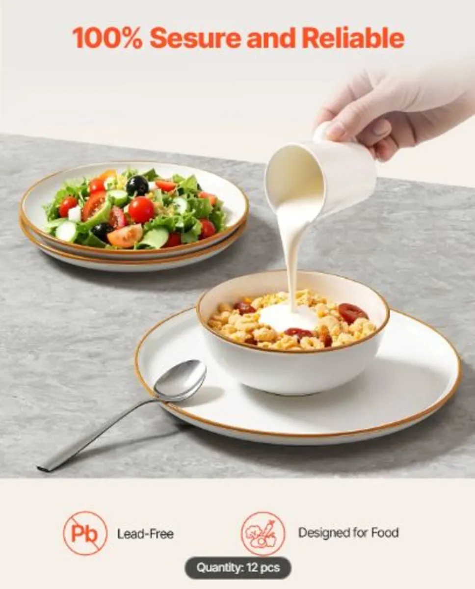 Dinnerware Set, Service for 4 People, Round Plates - Image 3