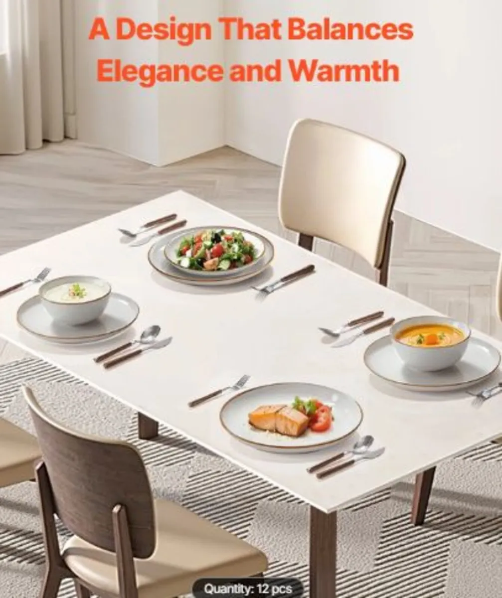 Dinnerware Set, Service for 4 People, Round Plates - Image 4
