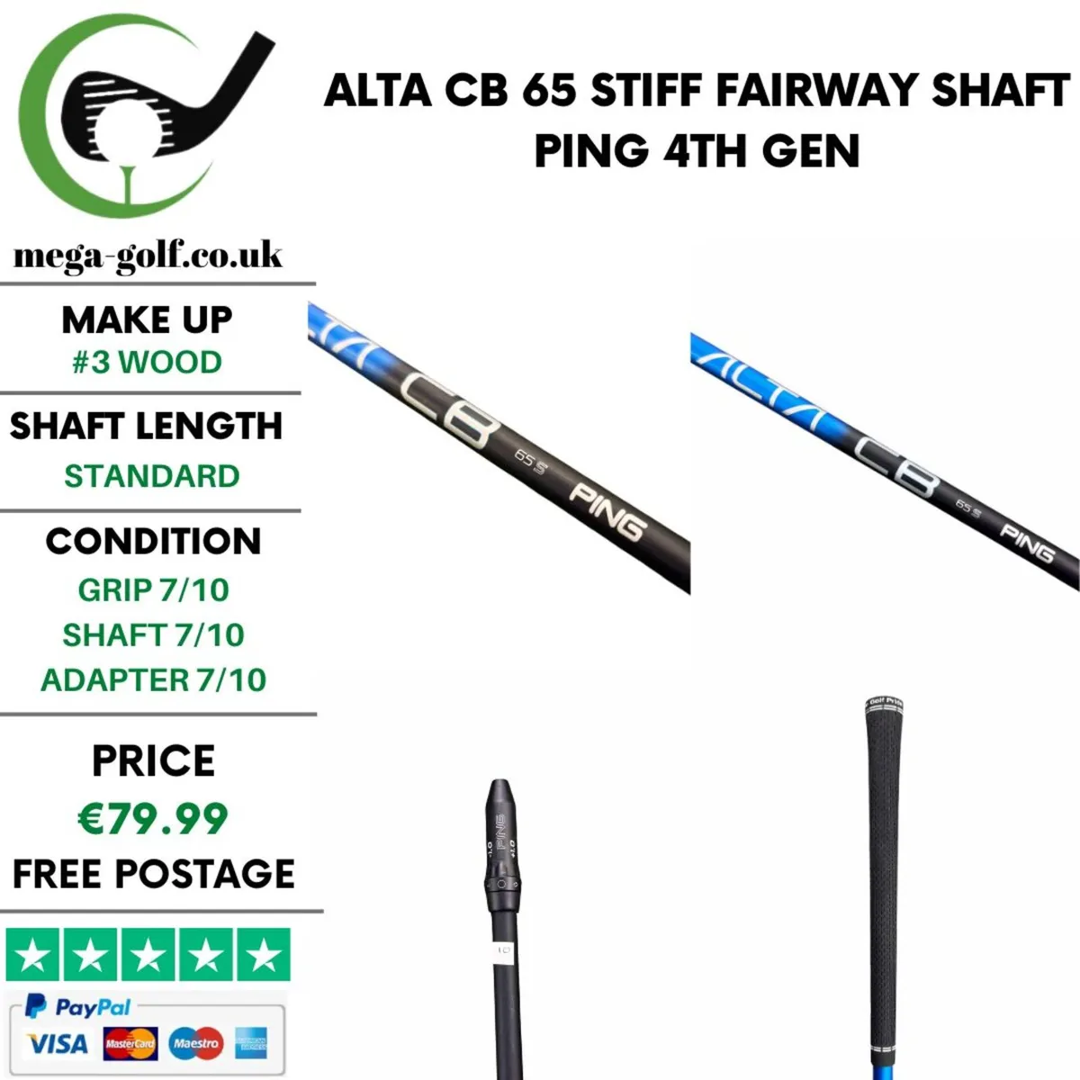 Alta Cb 65 Stiff #3 Wood Shaft / Ping 4th Gen - Image 1