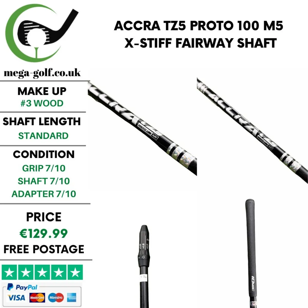 Accra TZ5 Proto 100 M5 X-Stiff #3 Wood Shaft - Image 1