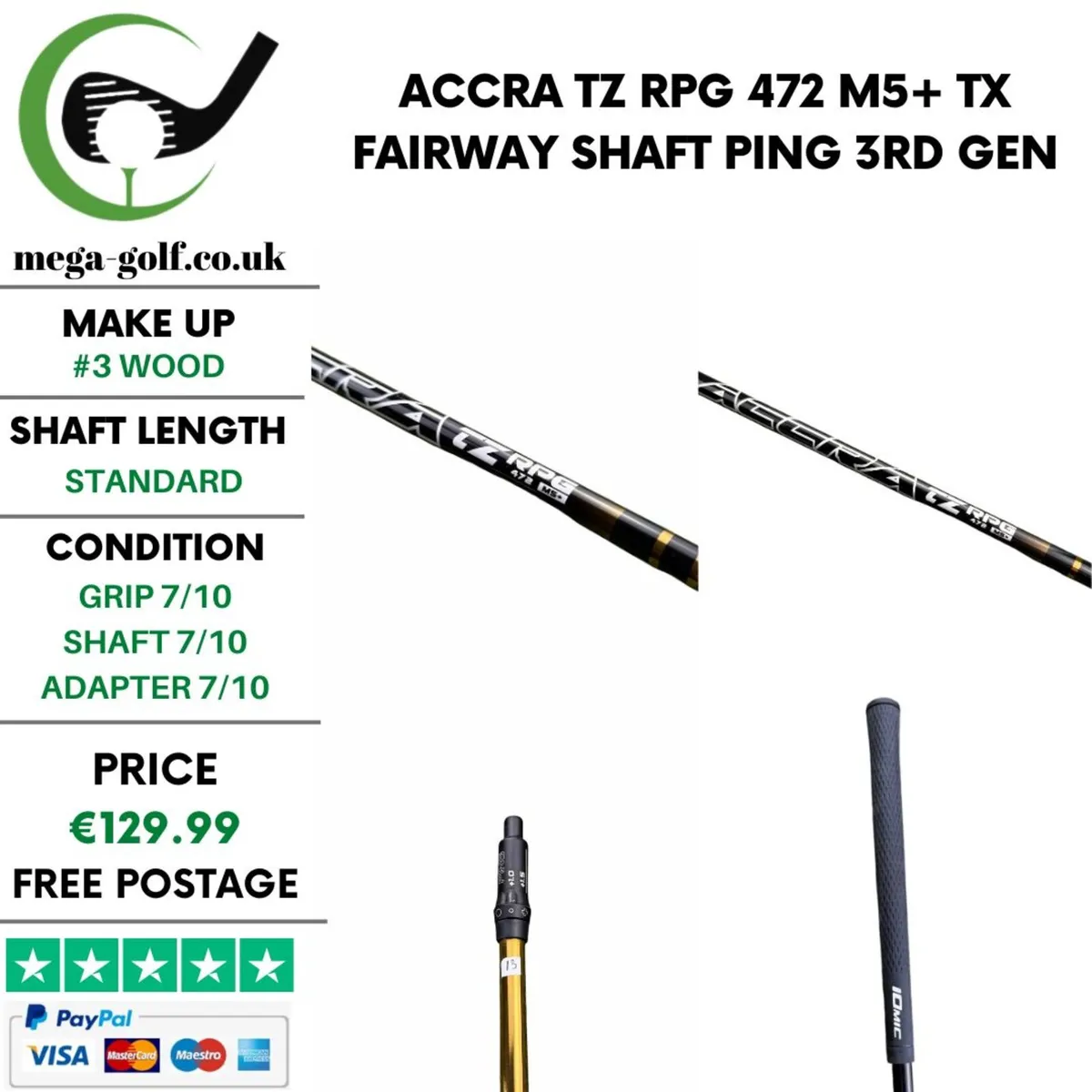 Accra TZ RPG 472 M5+ TX #3 Wood Shaft / Ping - Image 1