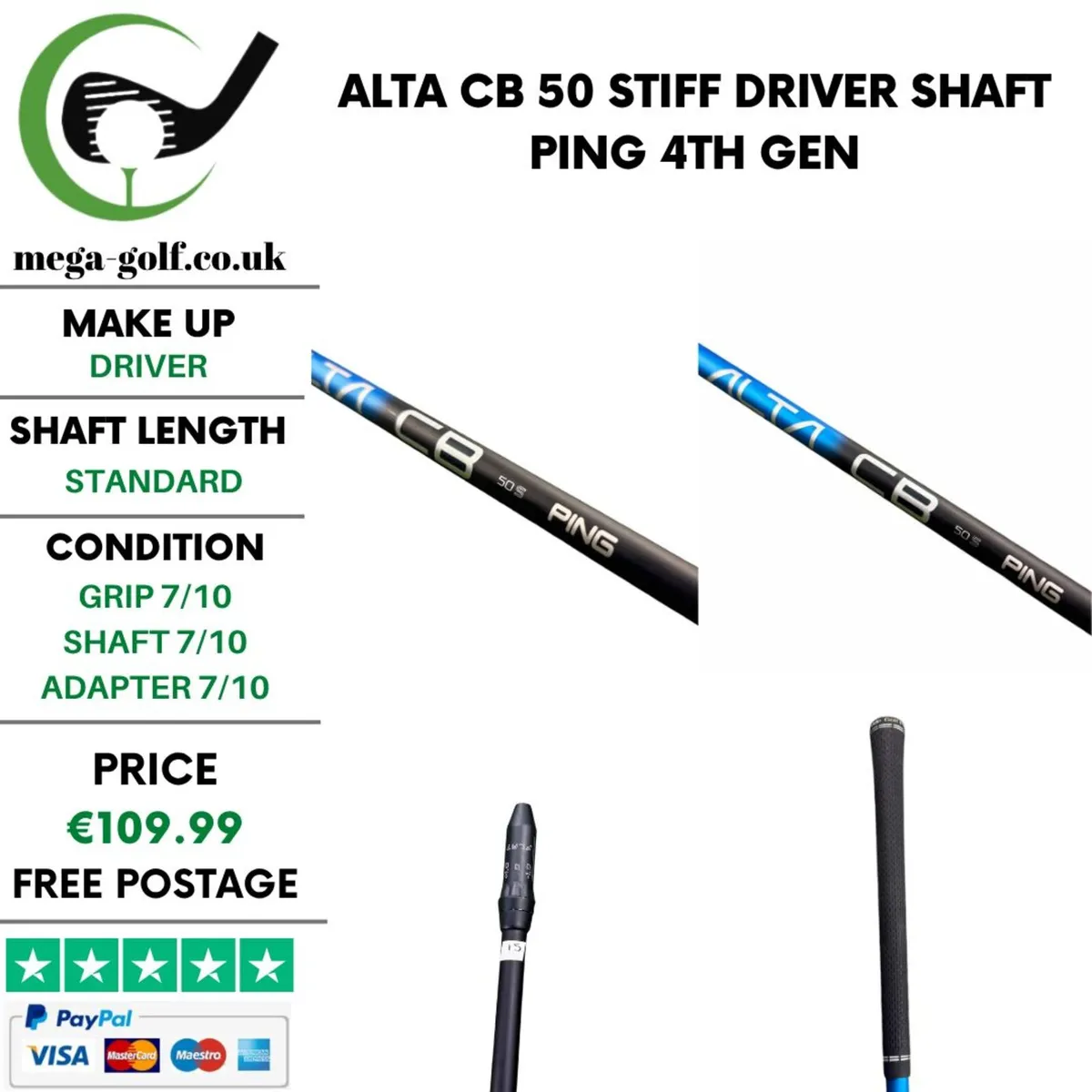 Alta CB 50 Stiff Driver Shaft / Ping 4th Gen - Image 1