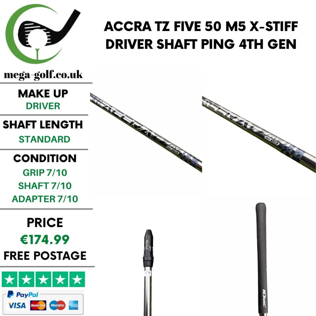 Accra TZ Five 50 M5 X-Stiff Driver Shaft / Ping - Image 1