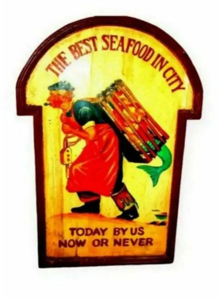 Large Vintage Wooden Catering Sign - Image 2