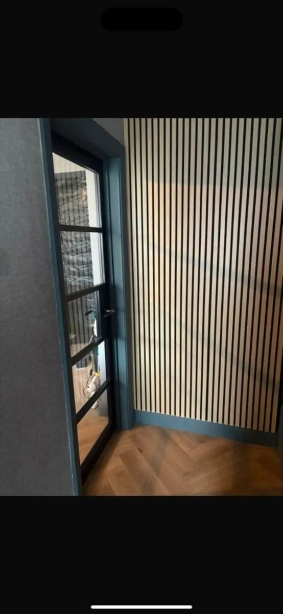 Premium acoustic wooden wall panels | Black or Oak - Image 1