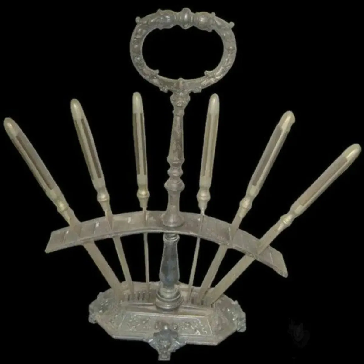 Vintage Set 6 Fruit/Cheese Cutters With Stand - Image 3