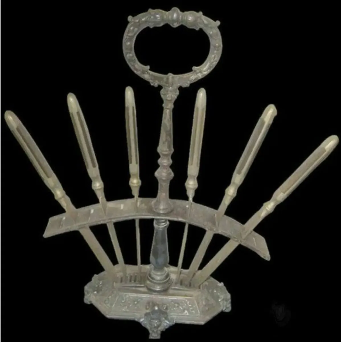 Vintage Set 6 Fruit/Cheese Cutters With Stand - Image 4