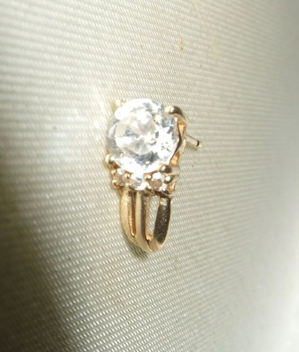 Vintage 14ct Gold Sapphire Gents Ear Stud - Image 2