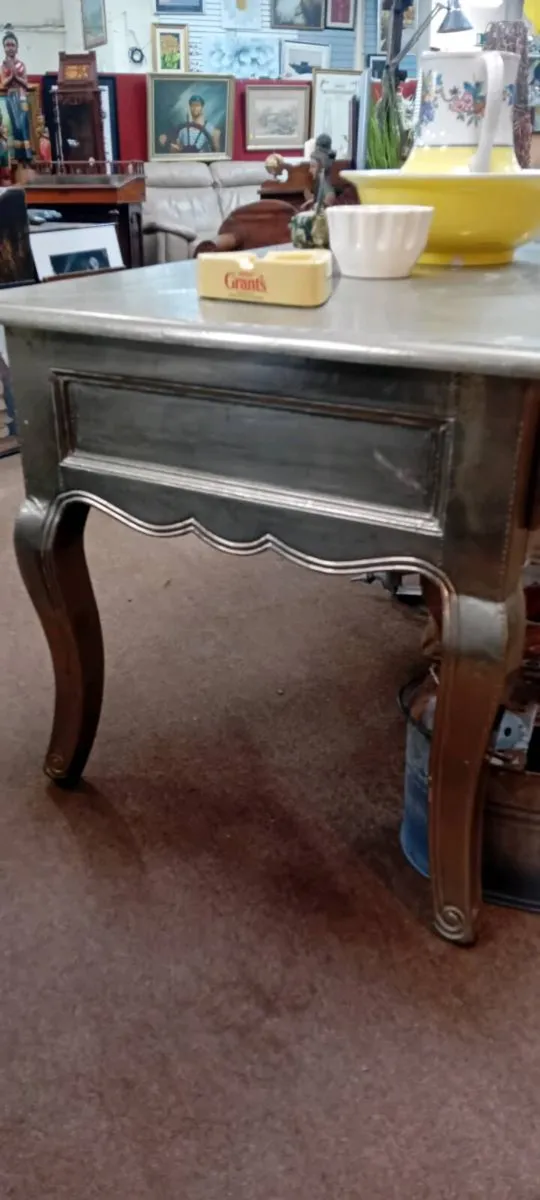 Large Decorative Aluminium Covered Office Desk - Image 2