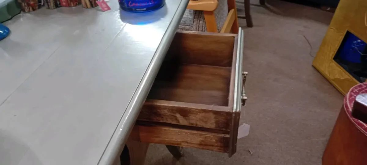 Large Decorative Aluminium Covered Office Desk - Image 4