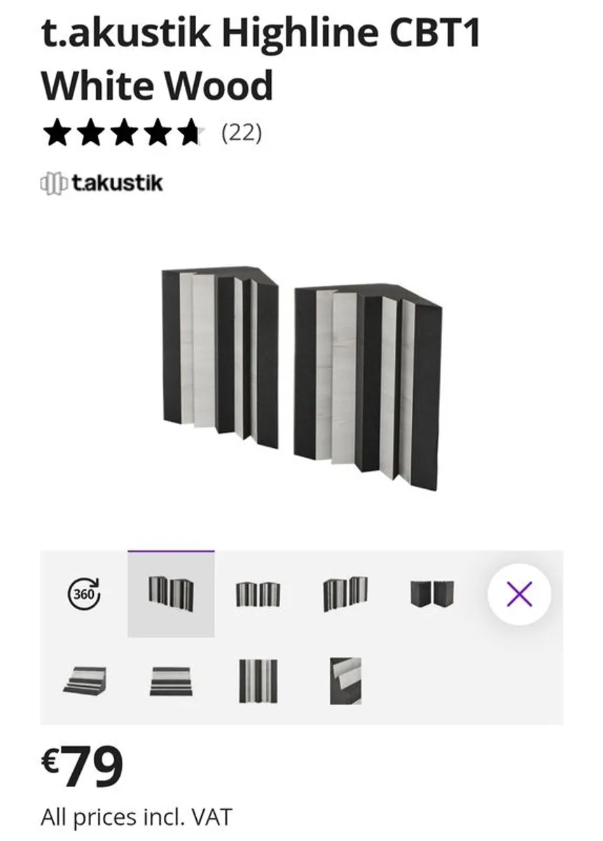 Bass Traps t.akustik Highline CBT1 White Wood - Image 4
