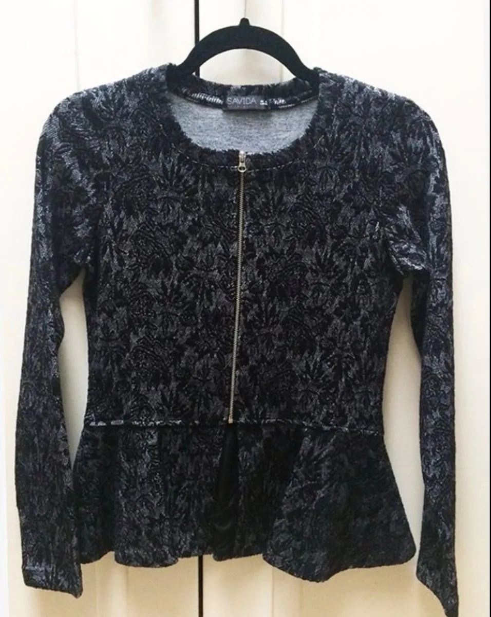 Brand New Savida Zip Up Peplum Top (Size: 8) - Image 2