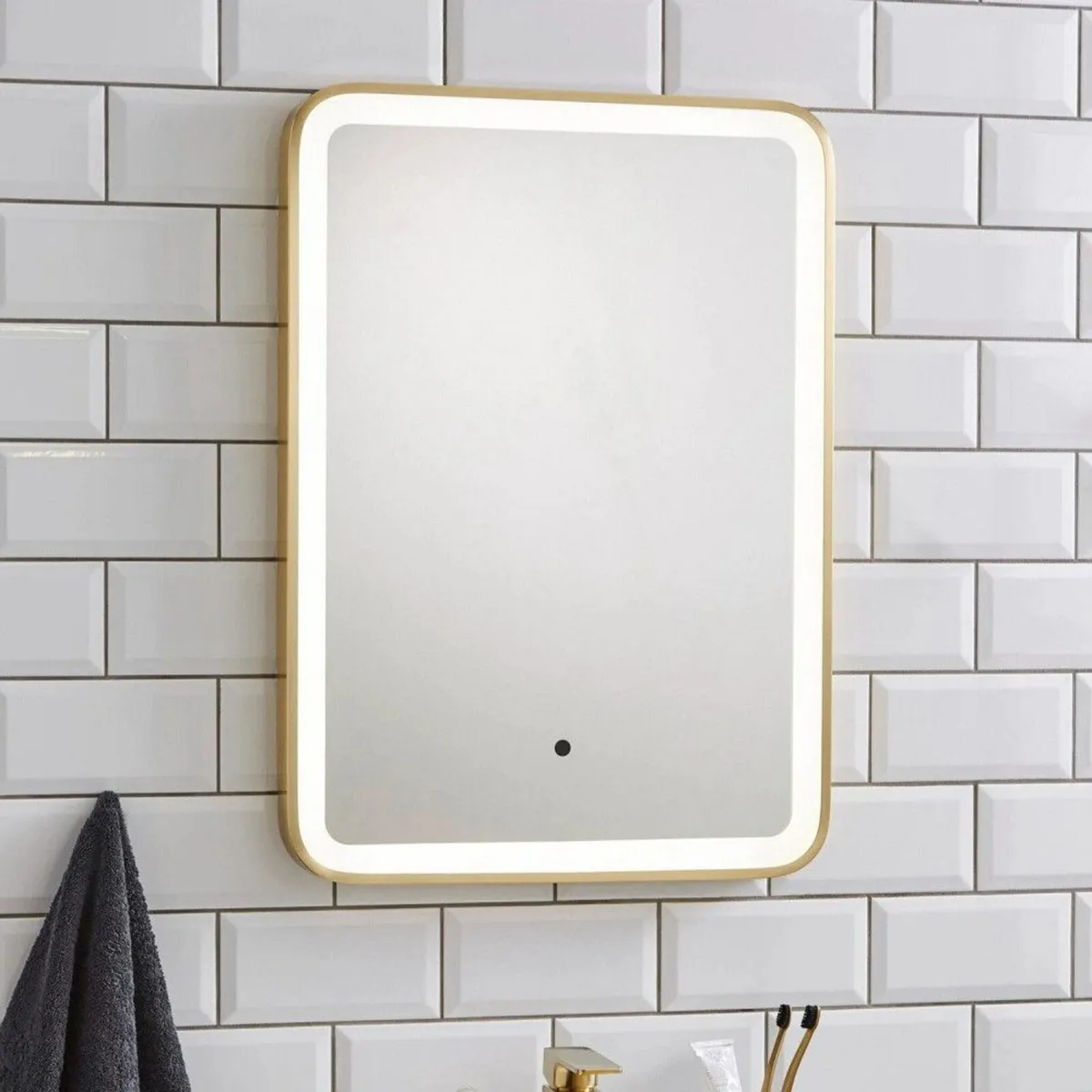 LED Bathroom Mirror Brushed Brass | Anti-fog - Image 1