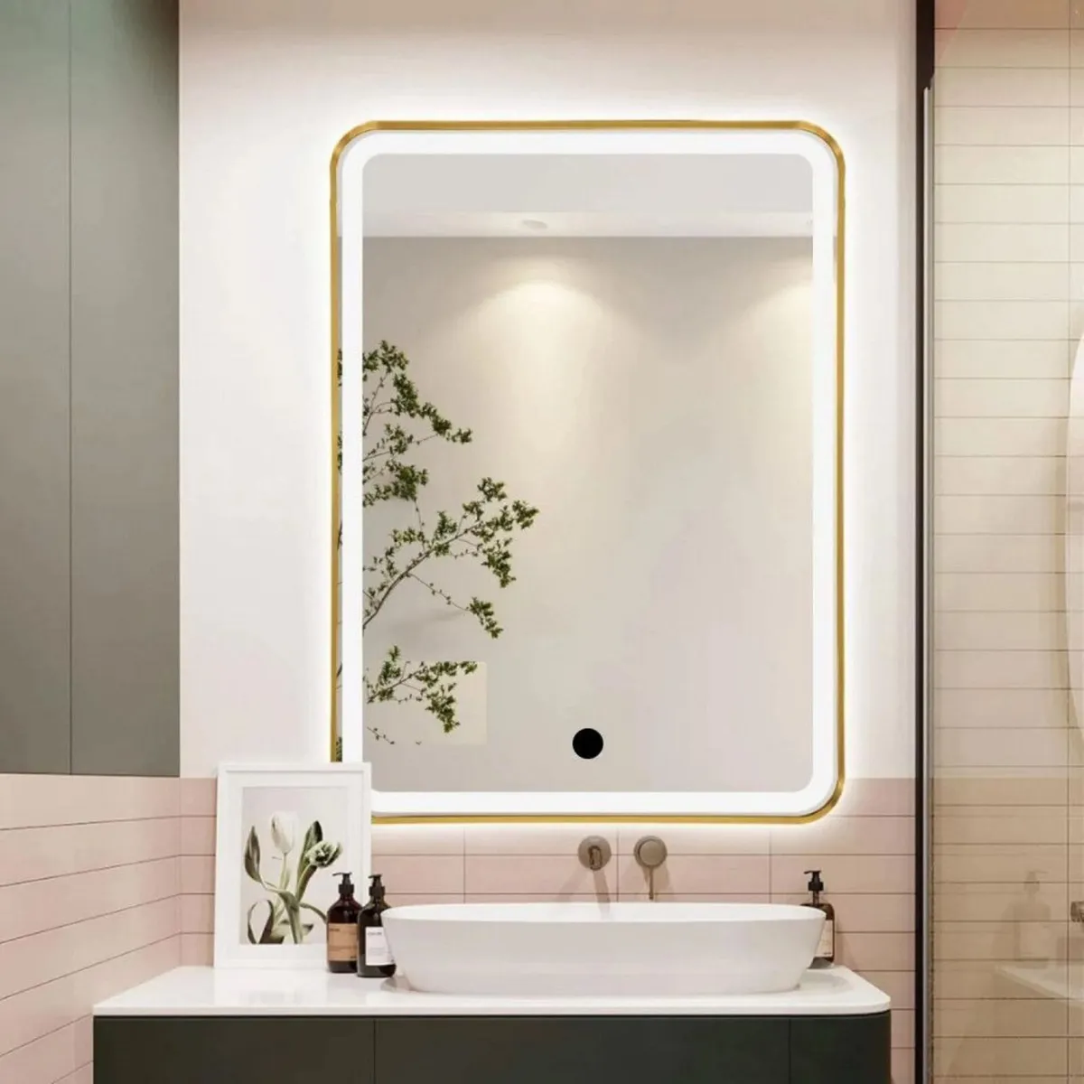 LED Bathroom Mirror Brushed Brass | Anti-fog - Image 2