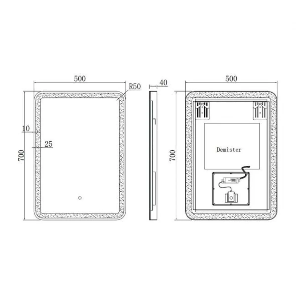 LED Bathroom Mirror Brushed Brass | Anti-fog - Image 3