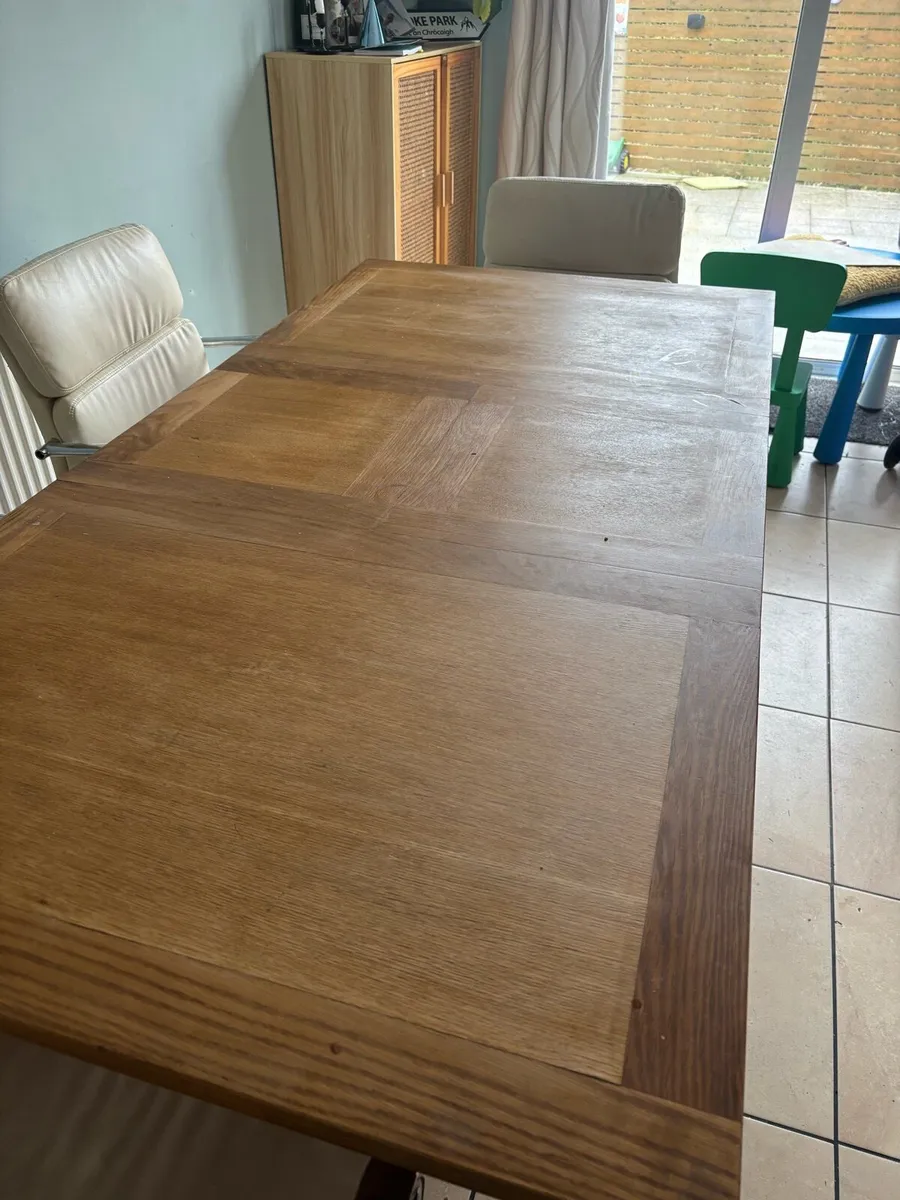 Table (Solid Oak) & Chairs - Image 3