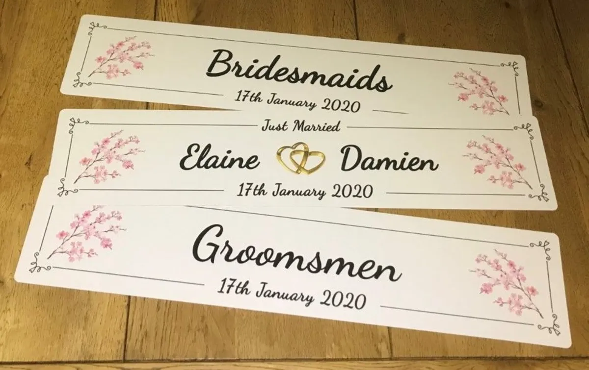 Personalised Wedding Number Plates - Image 1