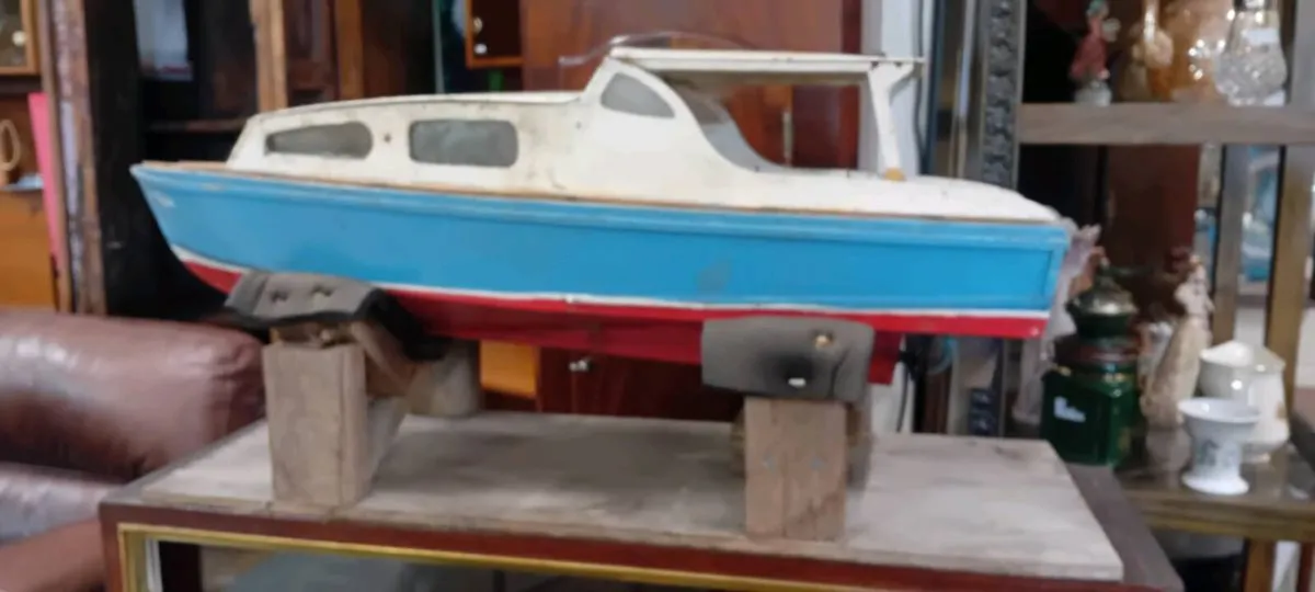 Vintage Hand Crafted Lake Boat - Image 2