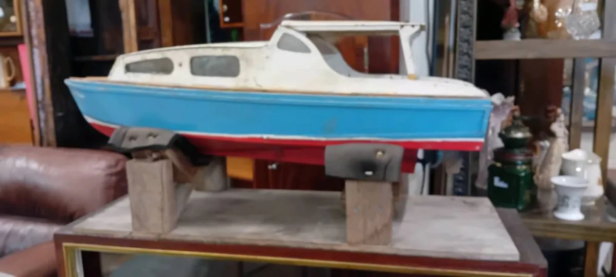 Vintage Hand Crafted Lake Boat - Image 1