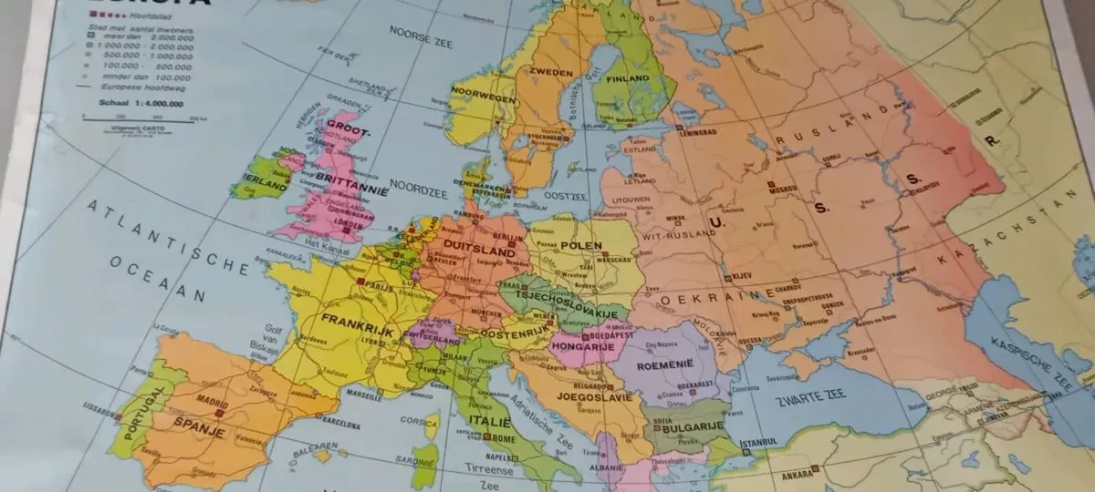 Large Vintage Europe Wall Map
