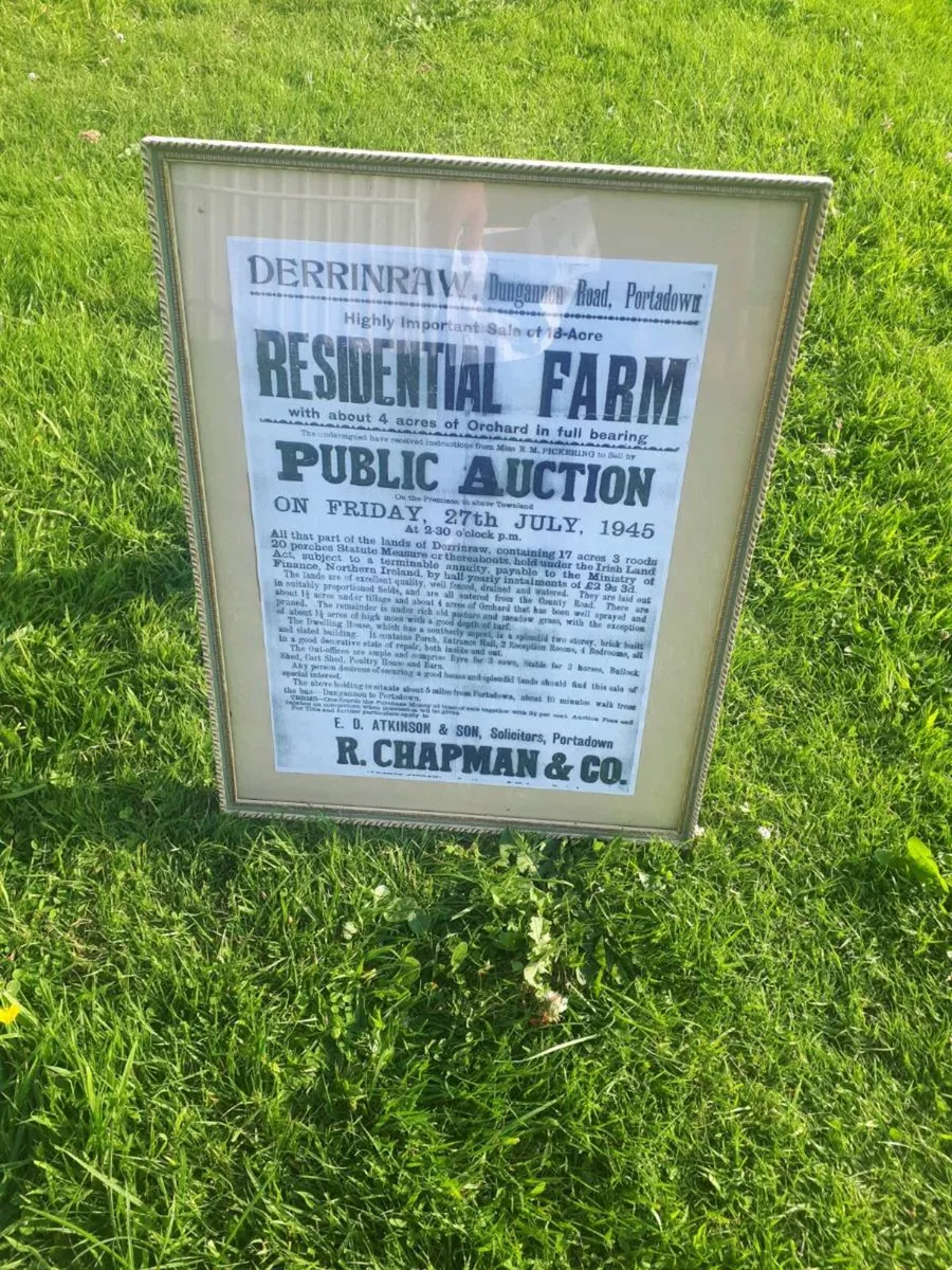 1945 Public Auction Notice Sign - Image 1