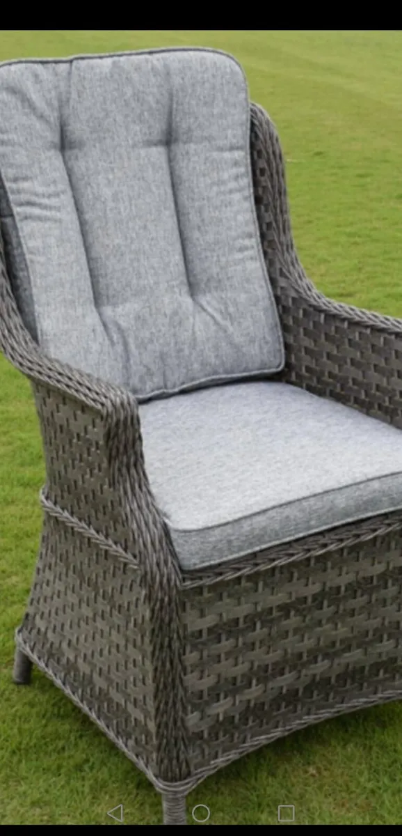 Brand New Dark Grey Rattan High Back Chair Bistro - Image 3
