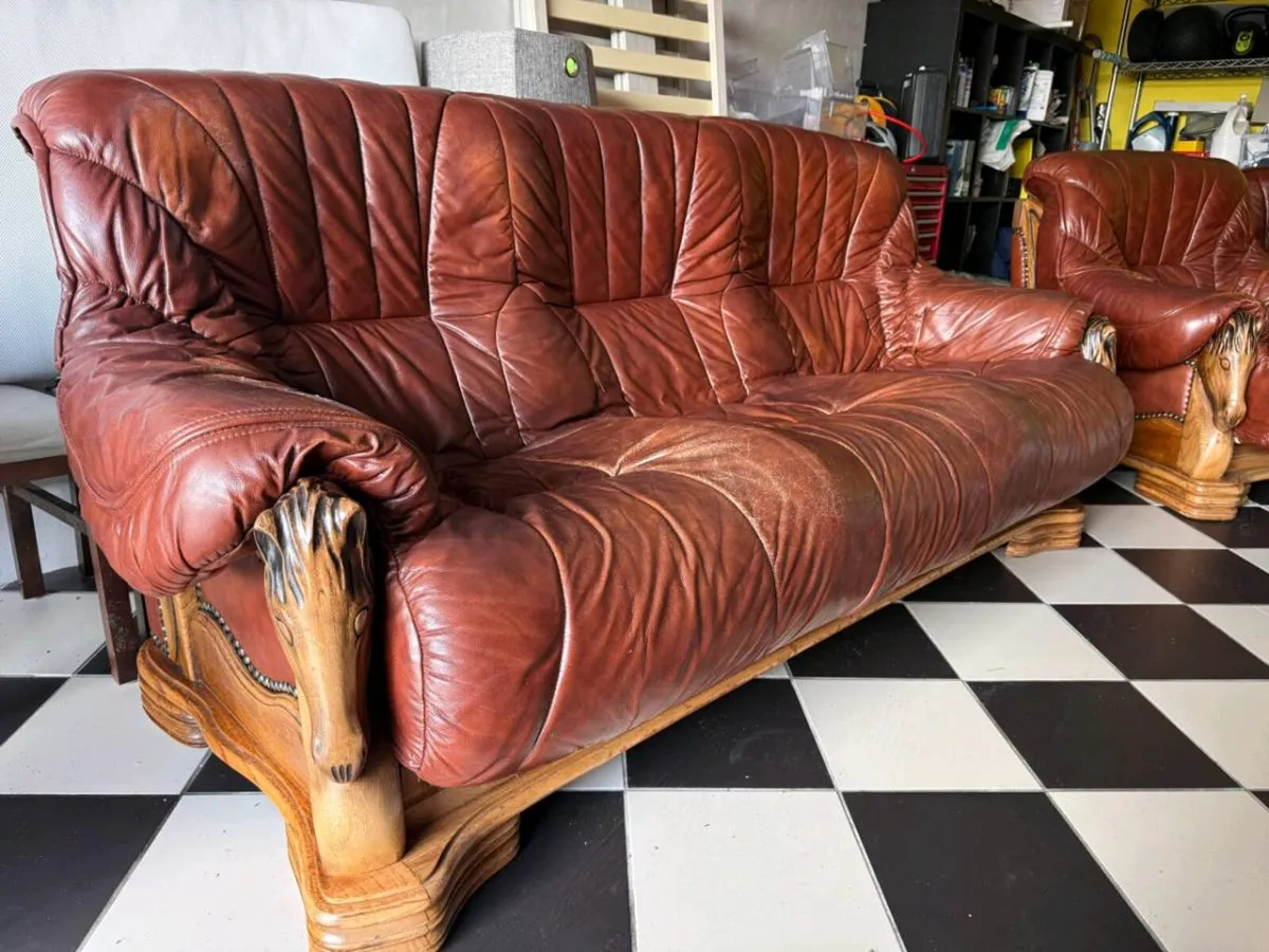 Leather couch for sale - Image 1