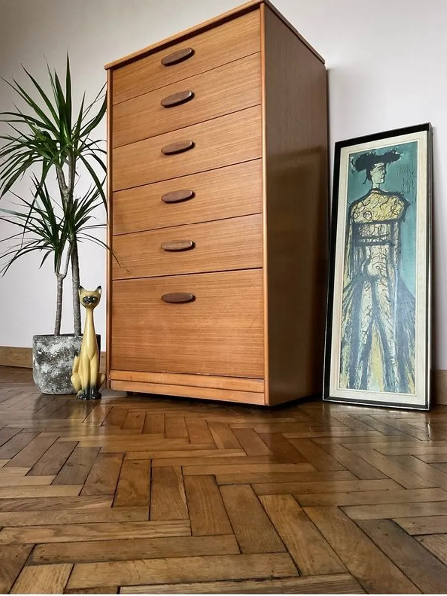 Mid century tallboy vintage retro teak - Image 4