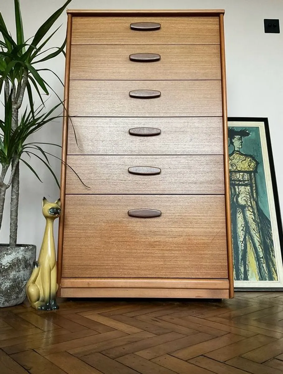 Mid century tallboy vintage retro teak - Image 1