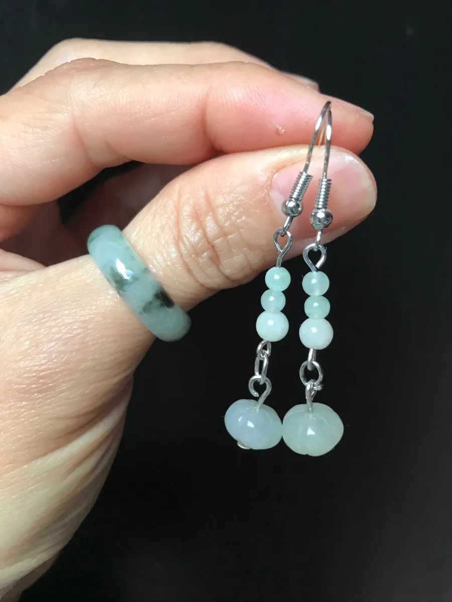 Handmade jadeite Jade earrings - Image 4
