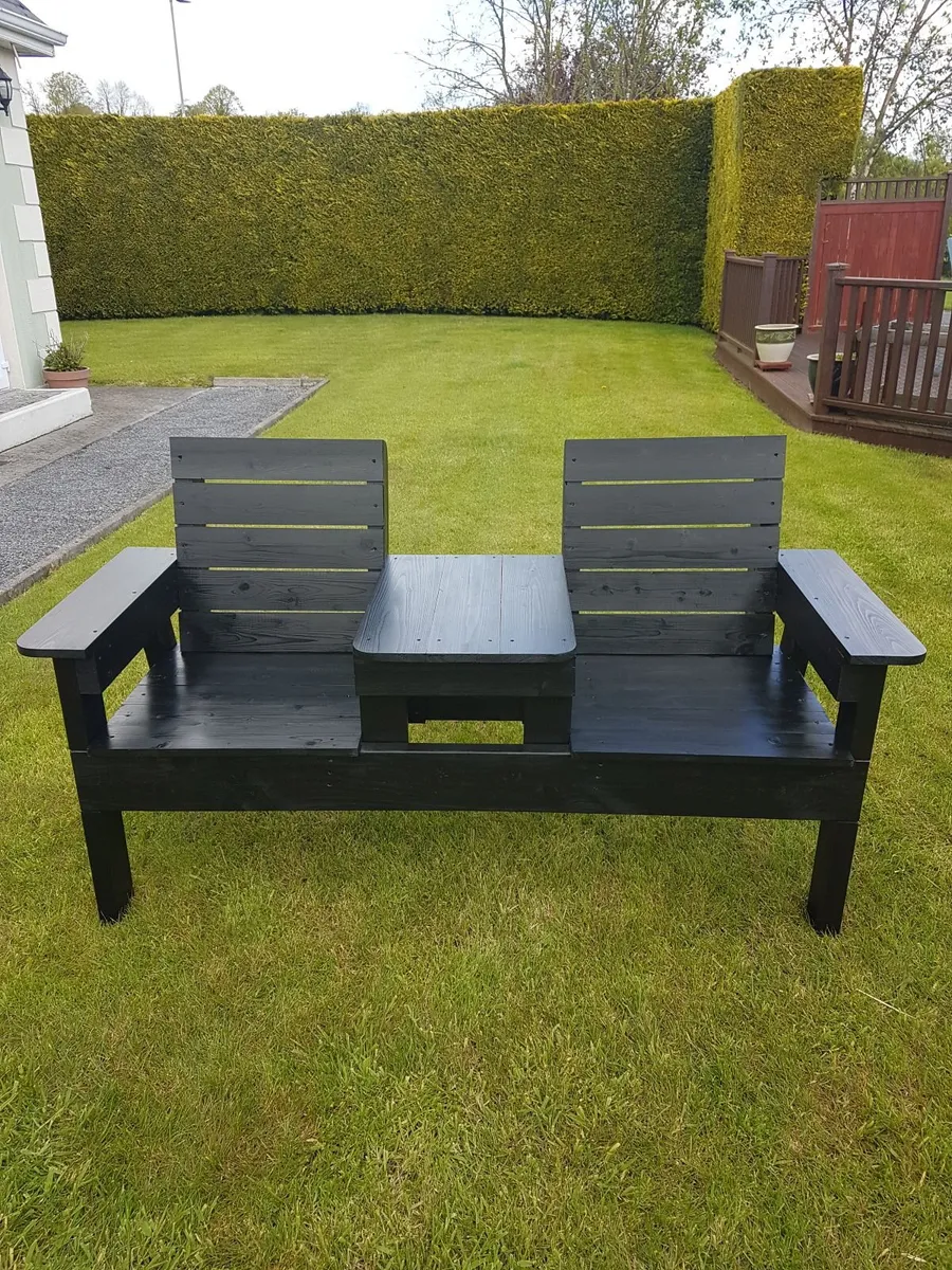 Double Seat Bench with Table - Image 4