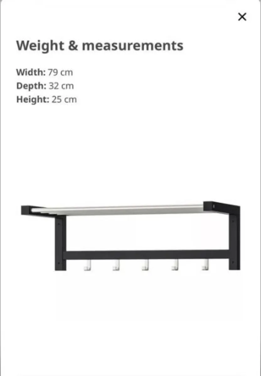 Wall hanger with shelf from Ikea - Image 1