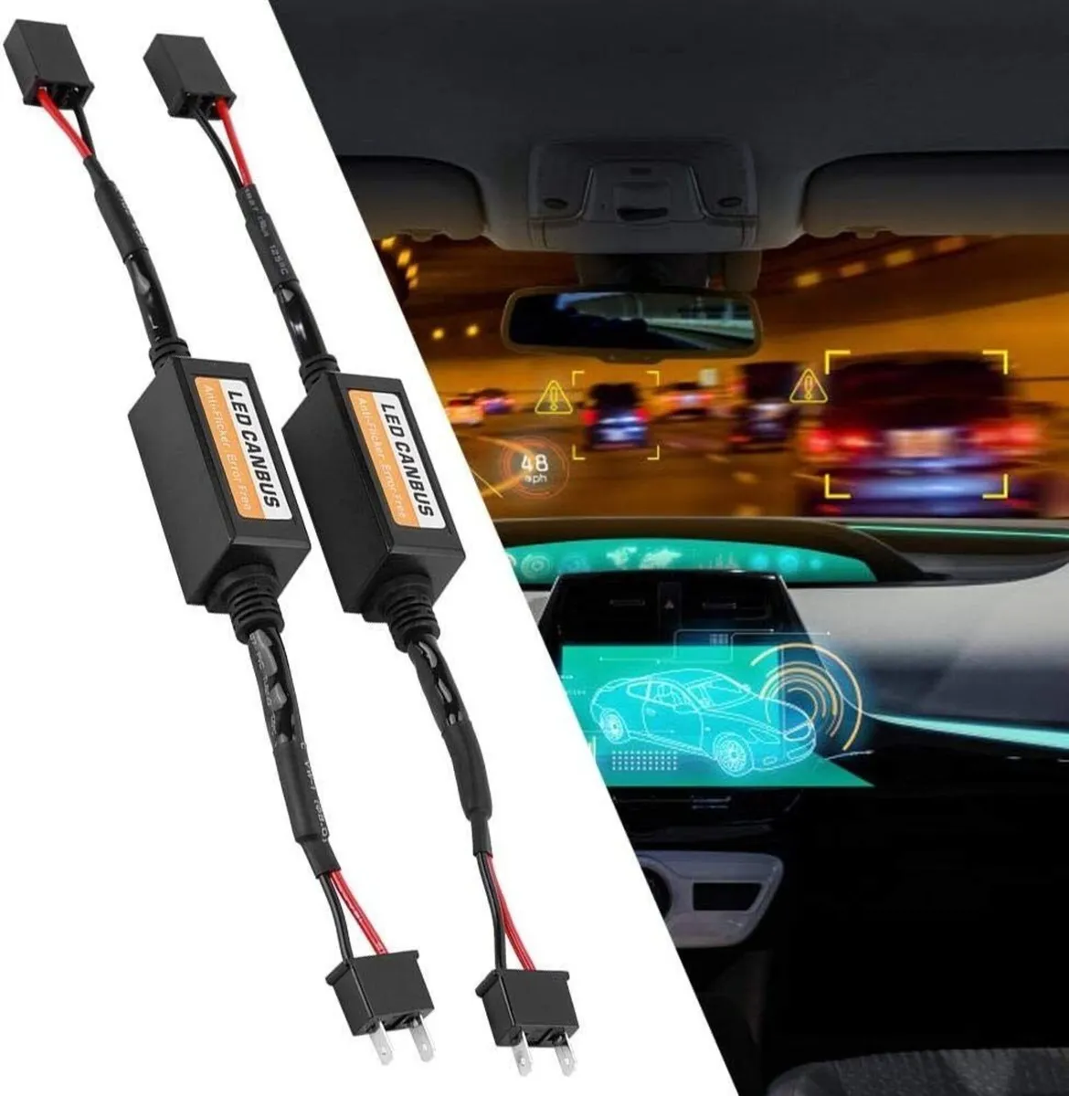 2x H7 LED Headlight Canbus Decoder Anti Flicker - Image 2