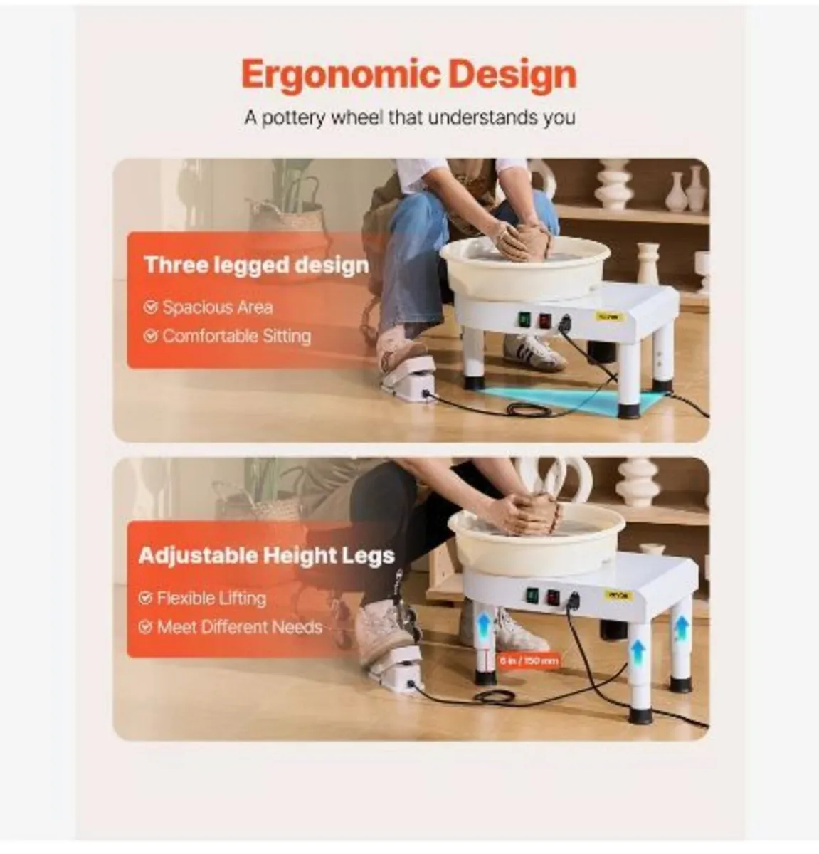 Pottery Wheel, 35 cm Ceramic Wheel Forming Machin - Image 2