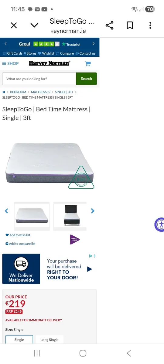 SleepToGo - Bed Time Mattress - Single bed - Image 3
