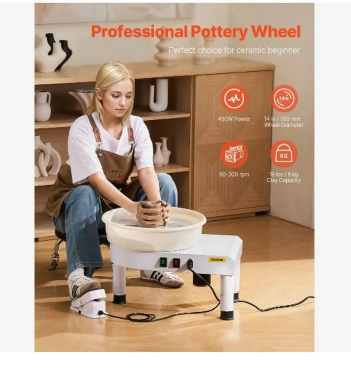 Pottery Wheel, 35 cm Ceramic Wheel Forming Machin - Image 3