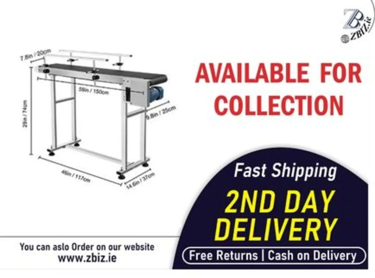 Electric Conveyor Belt 1500mm Adjustable Speed - Image 1