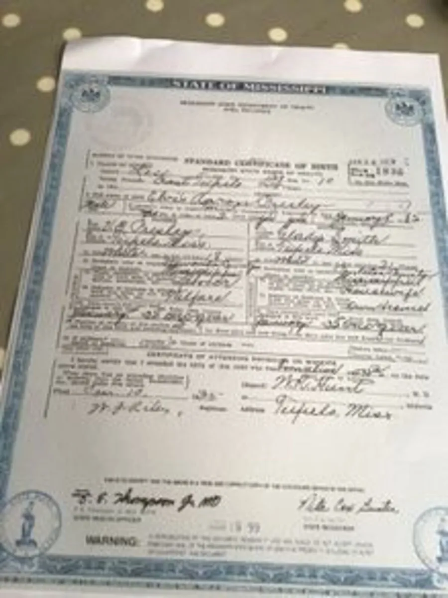 Elvis Memorabilia - Birth Certificate